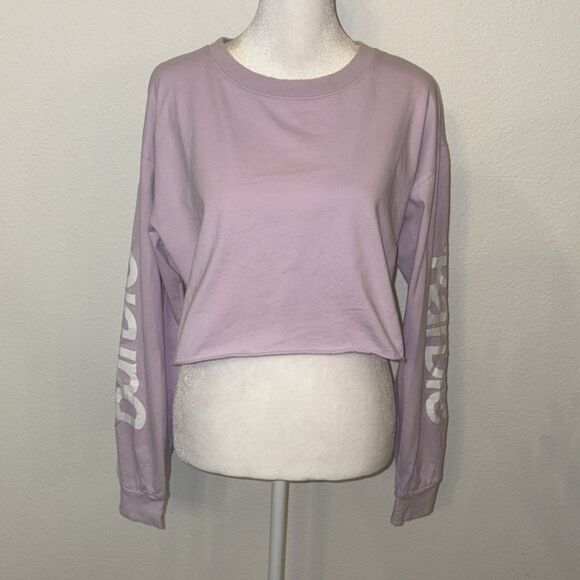 Forever 21 Barbie lavender cropped long sleeve top - Picture 3 of 4